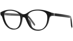 K Logo Black Oval Eyeglasses