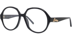 Curvy Black Round Eyeglasses