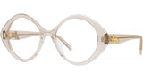 Curvy Beige Geometric Eyeglasses