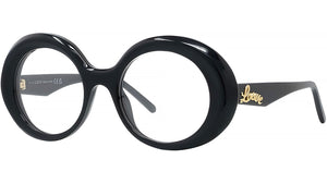 Curvy Black Round Eyeglasses