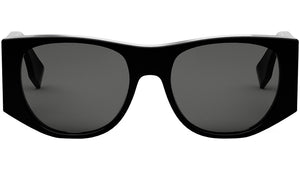 Baguette Black Oval Sunglasses