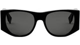 Baguette Black Oval Sunglasses