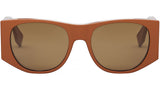 Baguette Brown Oval Sunglasses