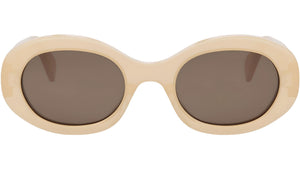 Triomphe Beige Oval Sunglasses