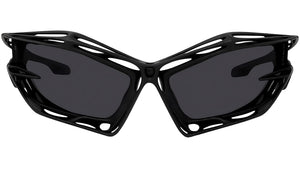 Giv Cut Cage Black Geometric Sunglasses