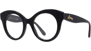 Curvy Black Round Eyeglasses