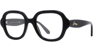 Curvy Black Geometric Eyeglasses