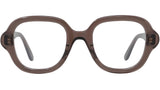 Curvy Brown Geometric Eyeglasses