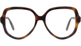 Thin Havana Geometric Eyeglasses