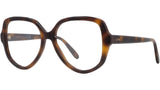 Thin Havana Geometric Eyeglasses