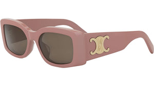 Triomphe Solid Rose Rectangular Sunglasses