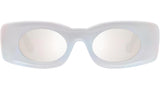 Signature Holographic White Oval Sunglasses