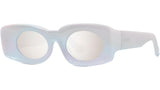 Signature Holographic White Oval Sunglasses