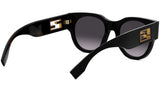 Baguette Black Round Sunglasses