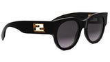 Baguette Black Round Sunglasses