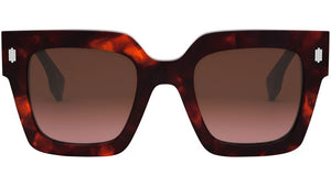 Fendi Roma Red Havana Square Sunglasses