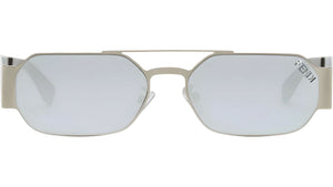 Fendi Cut Out Palladium Rectangular Sunglasses