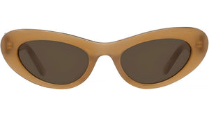 Slim Brown Oval Sunglasses