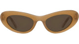 Slim Brown Oval Sunglasses