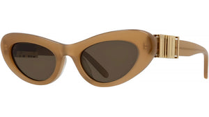 Slim Brown Oval Sunglasses