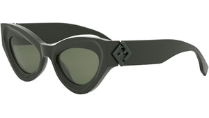 FF Diamonds Green Cat Eye Sunglasses