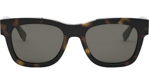 Fendi Diagonal Havana Square Sunglasses