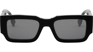 Fendi Diagonal Black Rectangular Sunglasses