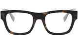 Fendi Diagonal Havana Rectangular Eyeglasses