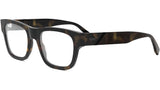 Fendi Diagonal Havana Rectangular Eyeglasses