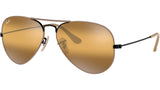 Aviator Mirror RB3025 9153AG Beige on Black Yellow