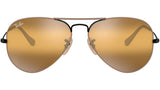 Aviator Mirror RB3025 9153AG Beige on Black Yellow